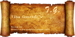 Tiba Gusztáv névjegykártya